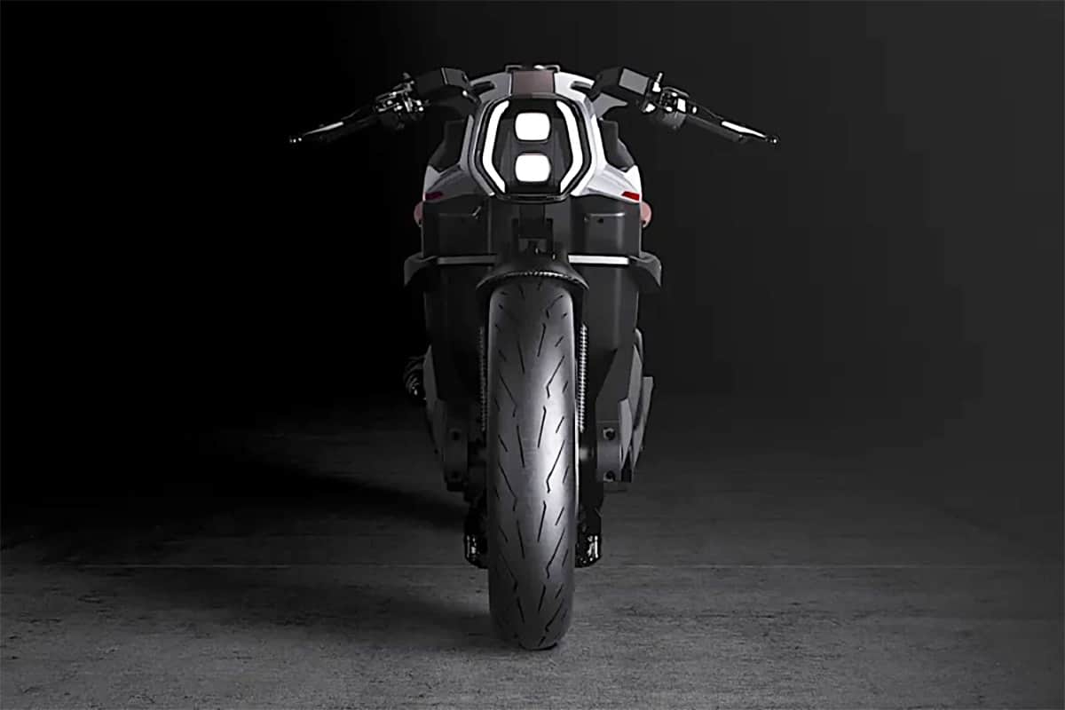 Frontansicht des Arc Vector Electric Motorcycle