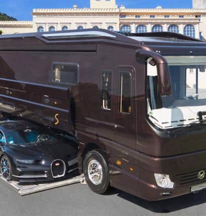 Reisemobile mit Garage für den Bugatti Chiron