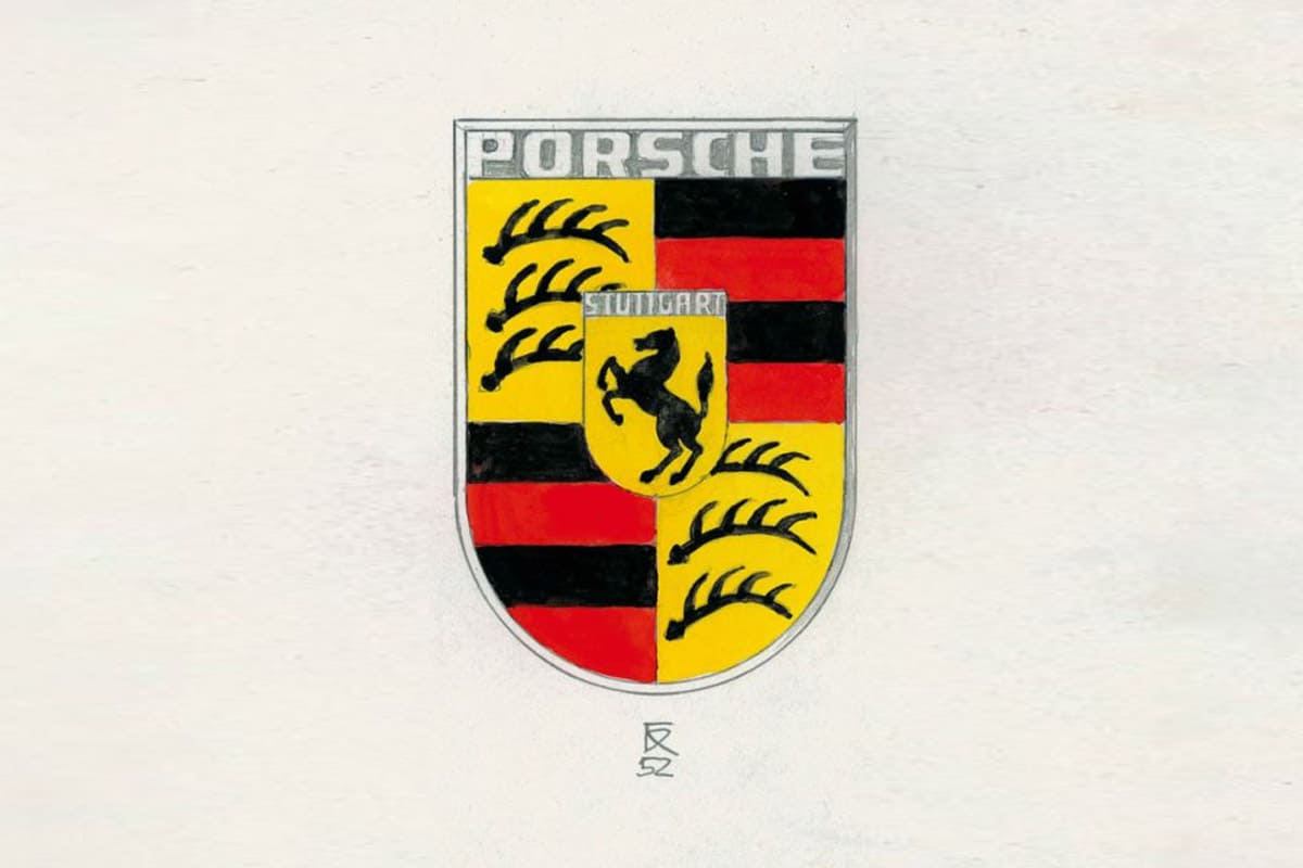 In der Geschichte des Porsche Wappens spielt dieser Designentwurf aus dem Jahr 1952 eine entscheidende Rolle