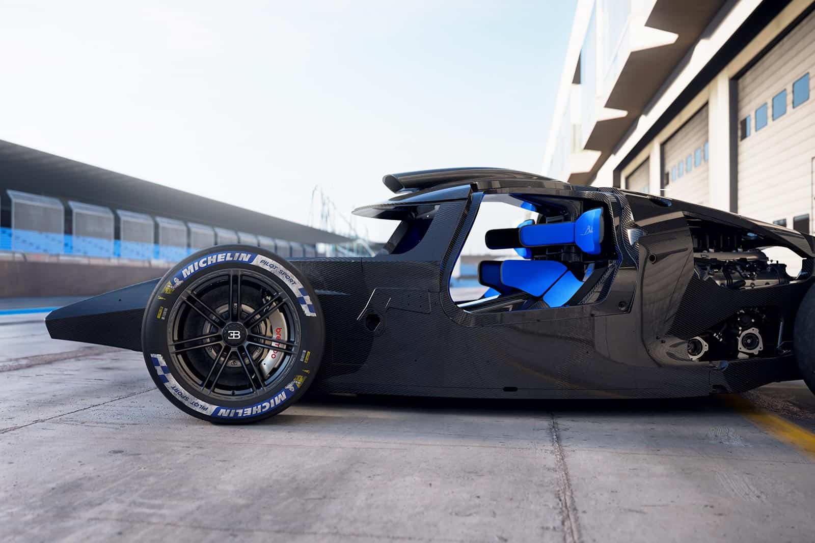 Für den Bugatti Bolide-Hypersportwagen, sind speziell im Motorsport Sicherheitsfaktoren von größter Bedeutung