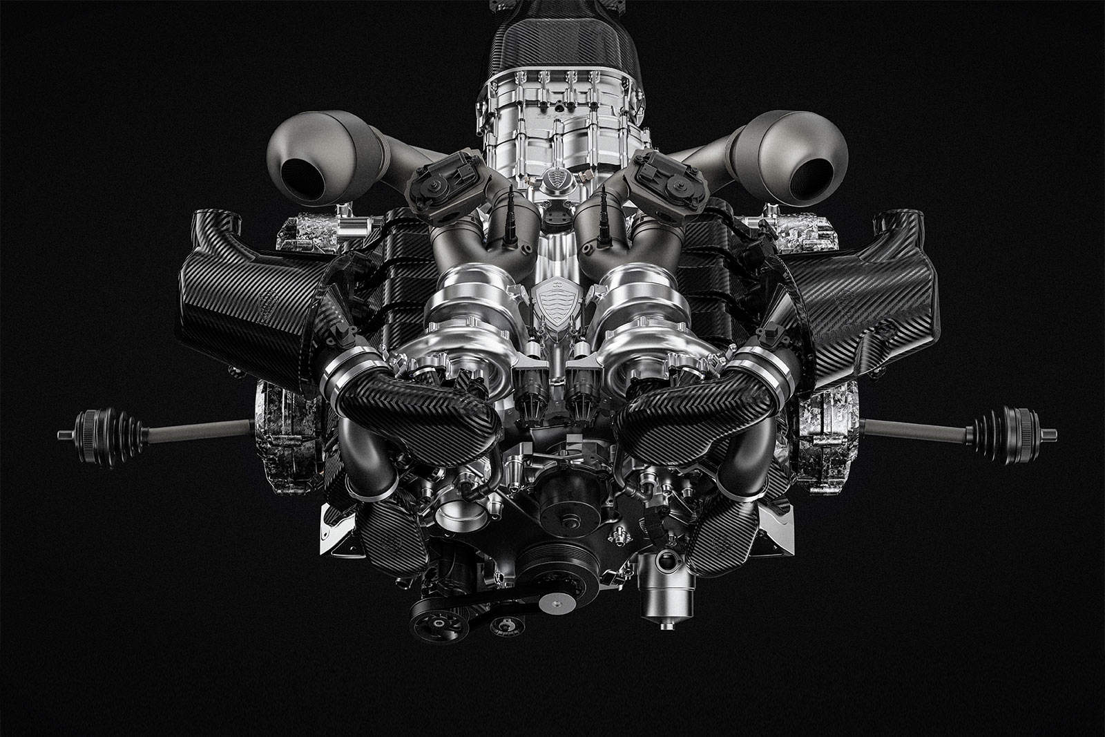 Der 5,0-Liter große V8-Motor des Koenigsegg Gemera 
