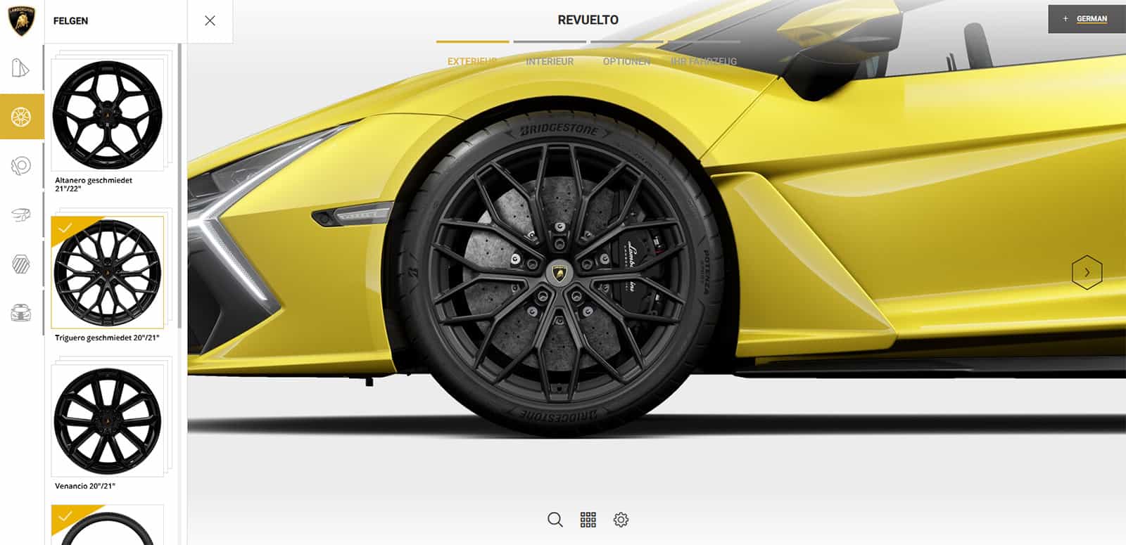 Viele Optionen bietet der Online-Konfigurator des Lamborghini Revuelto